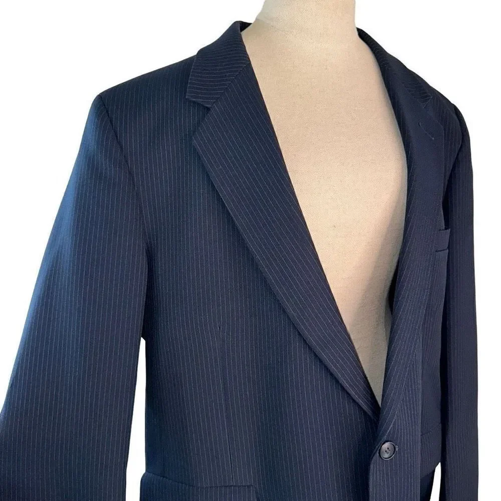 Vintage Levi Strauss & Co Navy Pinstriped Blazer Men’s‎ 46R Business Casual